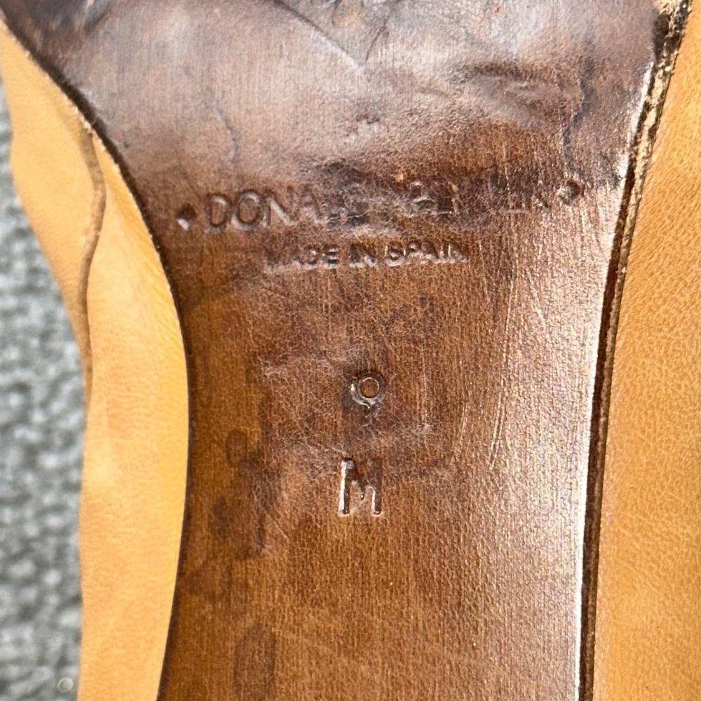 Y2K Donald J Pliner Boots Women 9 M Tan Lindy 55 Leather Spain Made Office Work - Picture 2 of 16